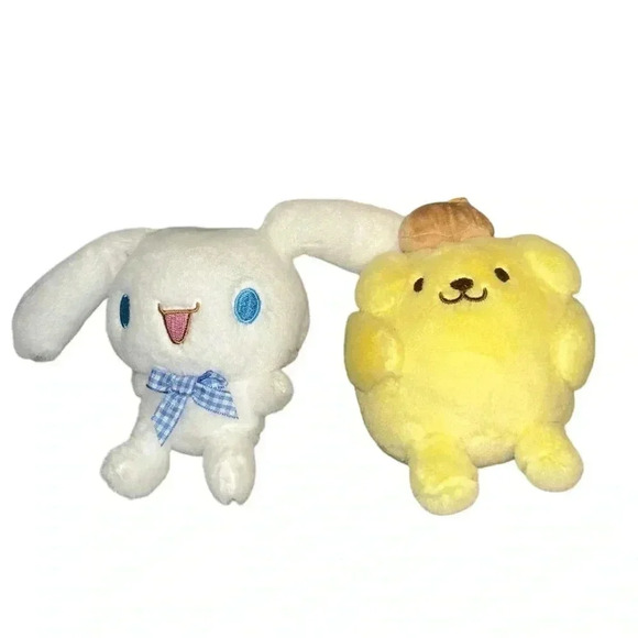 NEW Cinnamoroll & Pompompurin Plush Keychain 5" Set of 2 - Picture 1 of 4